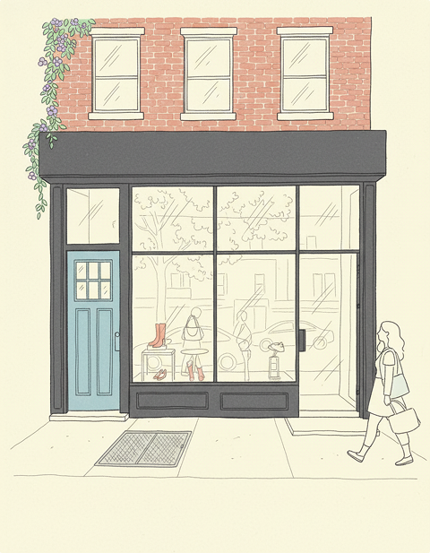 Bear storefront illustration